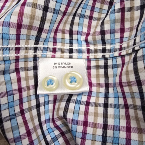 PETER MILLAR LAWSON PERFORMANCE TATTERSALL WOVEN SHIRT MENS LARGE - Picture 5 of 7